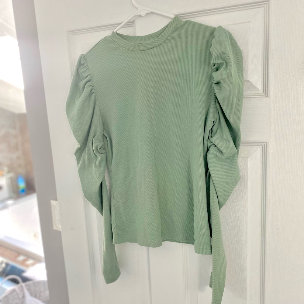Gorgeous Teal/ Seafoam Green Puff Sleeve Top